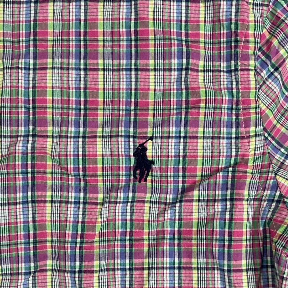 Ralph Lauren Shirt Kids L 14-16 Multi-color Plaid Button-down EUC